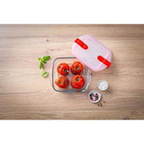 Lot de 5 Boîtes de conservation - PYREX - Cook & Heat - Verre - Couvercle a valves vapeur spécial micro-onde