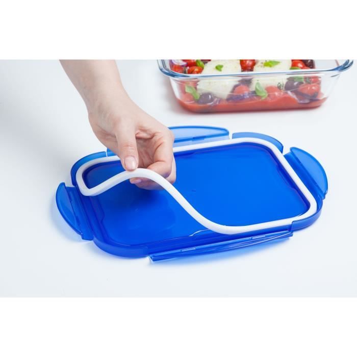 Lot de 3 Lunch Box - PYREX - Cook & Go - Verre - Rectangulaire - Couvercle hermétique - 0,8 L