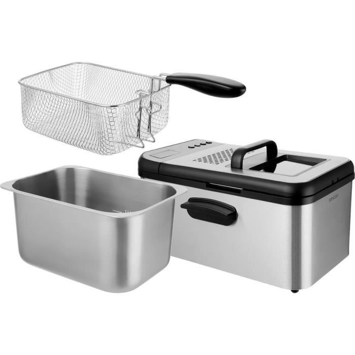 Friteuse électrique - Sencor - SFR 8200SS - 2200 W - 3,2 L - Noir/Acier Inoxydable