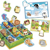 Boîte d'apprentissage Tri animaux - Jeu Montessori - LISCIANIGIOCHI - Jeu de classification, Apprentissage des habitats