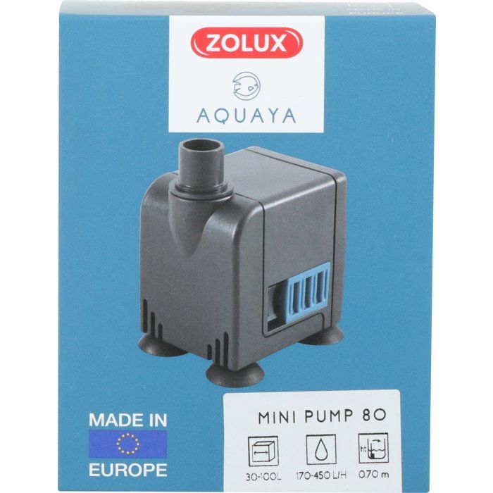 Mini pompe a eau aquarium - ZOLUX - 6 W - Débit réglable de 170 a 450 L/H - Pour aquarium jusqu'a 60 a 80 L