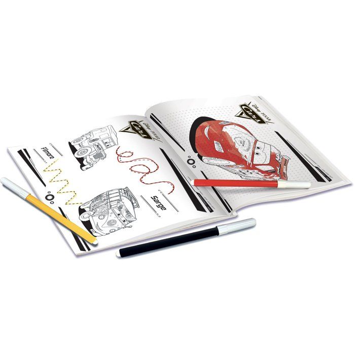 Pocket Studio de Dessin - Cars - LISCIANIGIOCHI - Kit Dessin - Ardoises effaçables - Guide explicatif - Des 3 ans