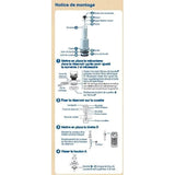 Mécanisme de chasse d'eau a tirette - ROUSSEAU - Certifié NF - Débit puissant 3,5 L/s - Réglable 255-455 mm