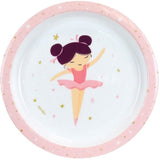 BALLERINE - Lot vaisselle pour enfant avec verre, assiette creuse, assiette plate, couverts, gourde et boite gouter