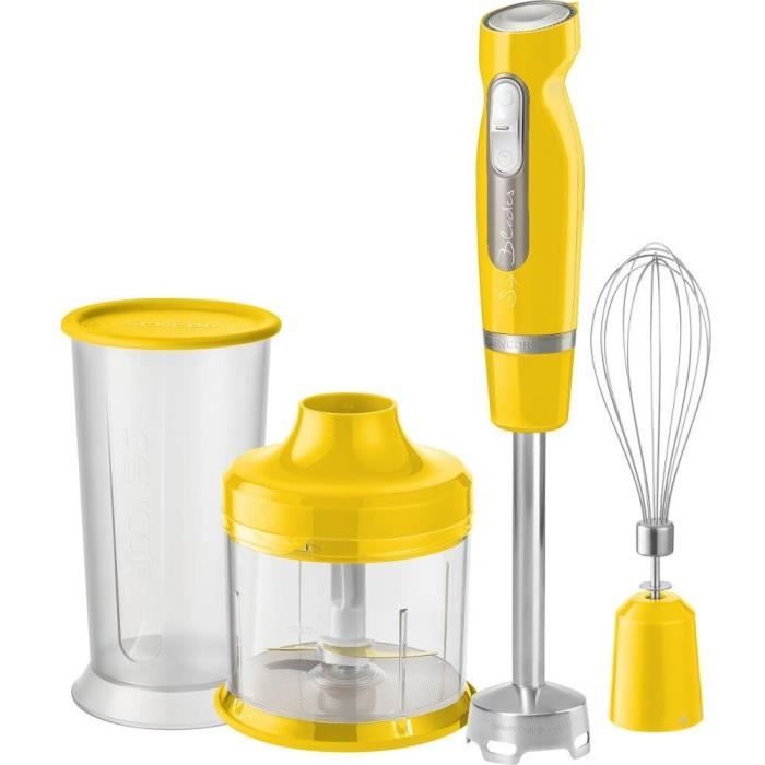 Mixeur electrique Sencor - SHB 4466YL-EUE3 - Mixeur Plongeant avec 6 Lames en Titane/Ice Crash, Jaune