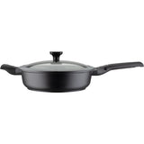Poele a frire 28 cm Easy Click en aluminium et plastique avec couvercle en verre - GSW - 167833 - Noir
