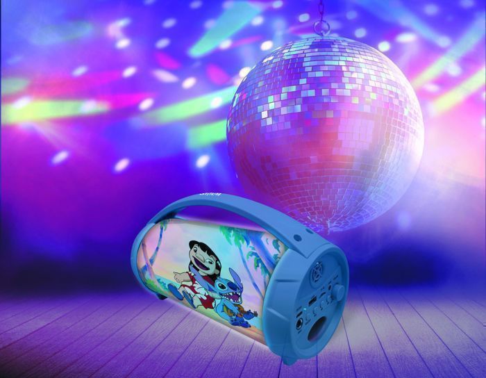 LEXIBOOK - Enceinte Bluetooth sans fil lumineuse avec micro - Batterie rechargeable - Disney Stitch