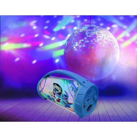 LEXIBOOK - Enceinte Bluetooth sans fil lumineuse avec micro - Batterie rechargeable - Disney Stitch