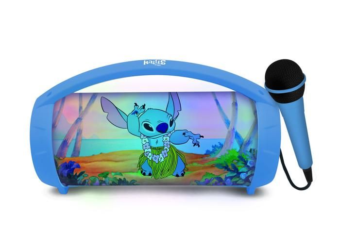 LEXIBOOK - Enceinte Bluetooth sans fil lumineuse avec micro - Batterie rechargeable - Disney Stitch