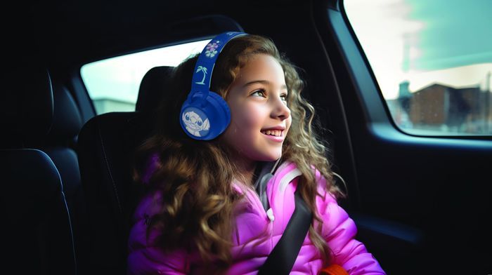LEXIBOOK - Casque lumineux Bluetooth - Design 3D - Pliable et ajustable - Disney Stitch