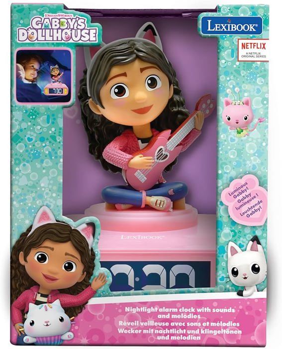 Réveil digital avec veilleuse Gabby et la Maison Magique et effets sonores