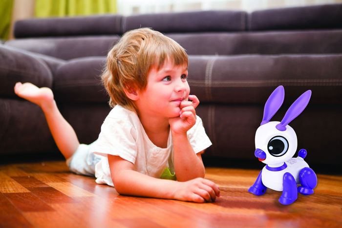 Power Rabbit Mini - Robot lapin avec effets lumineux et sonores, contrÙle par claquement de main, rÈpÈtition