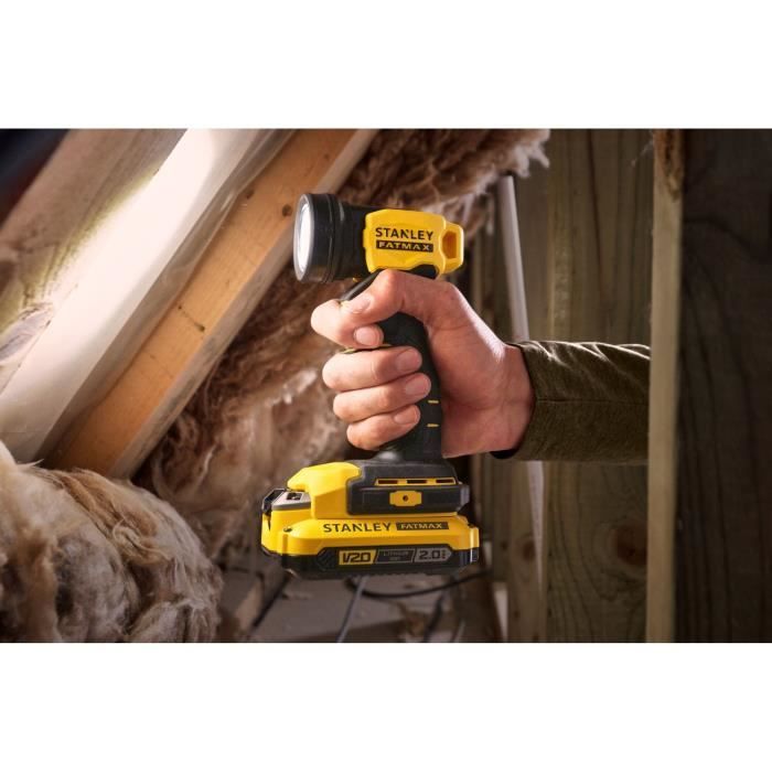 Lampe torche - Stanley Fatmax - SFMCL020B-XJ - 3 LED - 18V - 140 lumens - Tete pivotante - Sans batterie
