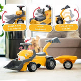 Porteur Chantier Marcel - FALK -  Pelle frontale, excavatrice - Jaune - Fabriqué en France - 90% de plastique recyclé - Des 12 mois