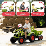 Tractopelle a pédales Claas - FALK - Volant directionnel, Selle pivotante & Excavatrice  remorque  - Fabriqué en France - Des 3 ans