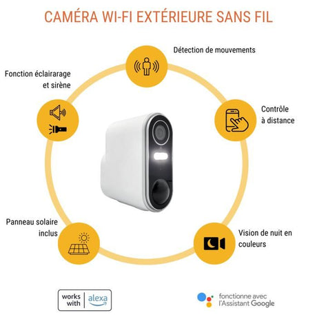 Caméra de surveillance extérieure sans fil avec panneau solaire Konyks Camini Air 2 Solar