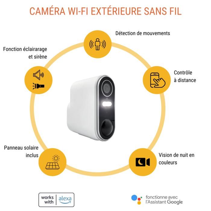 CamÈra de surveillance extÈrieure sans fil avec panneau solaire Konyks Camini Air 2 Solar