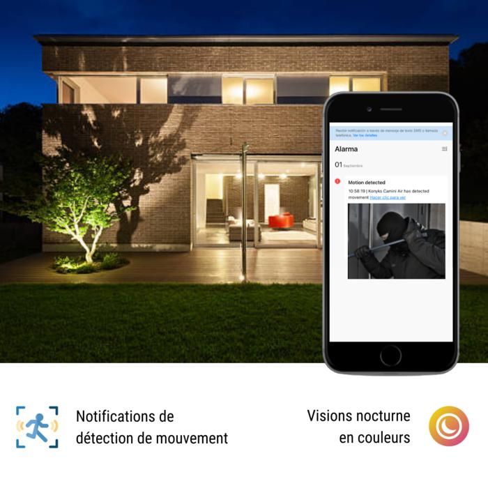 CamÈra de surveillance extÈrieure sans fil avec panneau solaire Konyks Camini Air 2 Solar