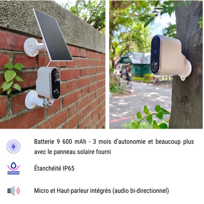 CamÈra de surveillance extÈrieure sans fil avec panneau solaire Konyks Camini Air 2 Solar