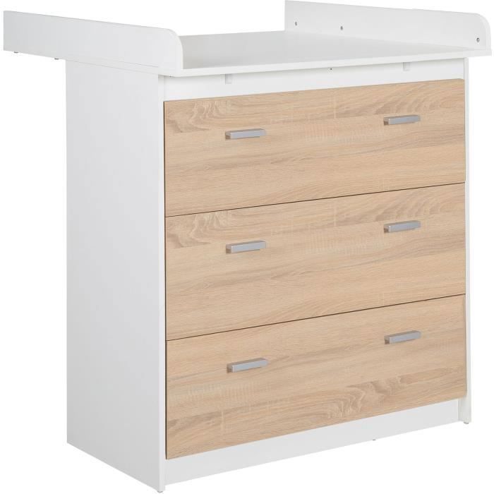 Chambre BÈbÈ Duo ROBA - Gabriella - Lit …volutif 70x140 + Commode a Langer Compacte - Bicolore