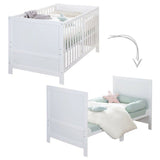Lit bébé évolutif - 70 x 140 cm - ROBA - EASY SLEEP - Blanc laqué