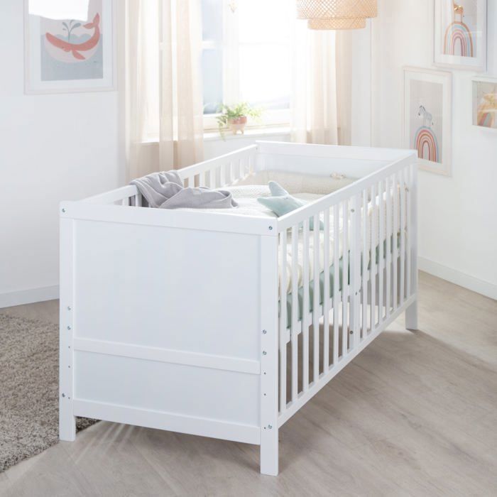 Lit bébé évolutif - 70 x 140 cm - ROBA - EASY SLEEP - Blanc laqué