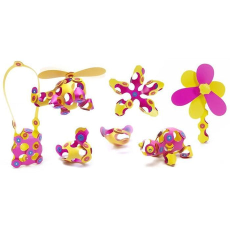 Crew Pack CLIXO - Rose/Jaune - GIPSY TOYS - Jeu de Construction magnétique, Flexible, Durable et imaginatif - 30 pieces - Des 4 ans