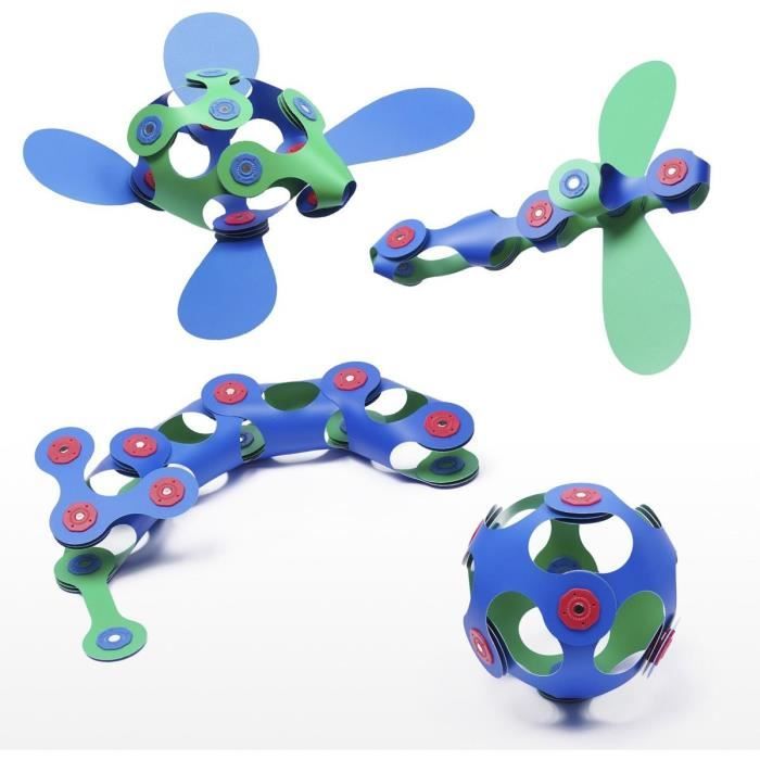 Itsy CLIXO - Bleu/vert - GIPSY TOYS - Jeu de Construction Magnétique - Jouet Educatif et Créatif - 18 pcs - Des 4 ans