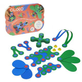 Crew Pack CLIXO - Bleu/Vert - GIPSY TOYS - Jeu de Construction magnétique, Flexible, Durable et imaginatif - 30 pieces - Des 4 ans