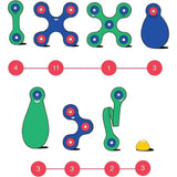 Crew Pack CLIXO - Bleu/Vert - GIPSY TOYS - Jeu de Construction magnétique, Flexible, Durable et imaginatif - 30 pieces - Des 4 ans