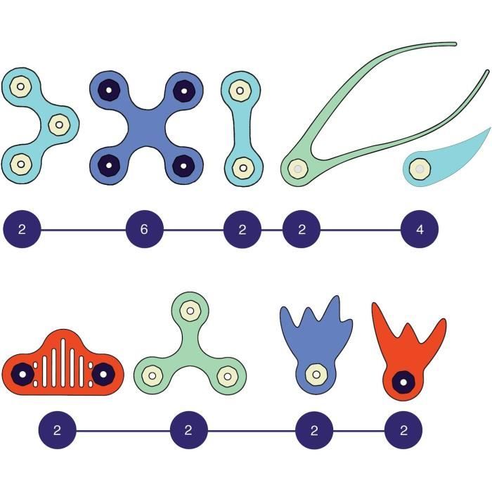 Ocean Creatures CLIXO - GIPSY TOYS - Jouet de construction magnétique phosphorescent -  24 pcs