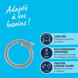Flexible de douche - GROHE - 22106000 - 1,25 m - VitalioFlex - Métal Long-Life