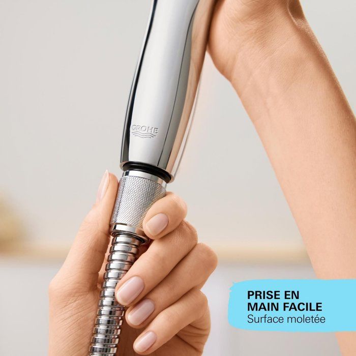 Flexible de douche - GROHE - VitalioFlex Metal - 2 m - Chromé - Résistant aux pliures