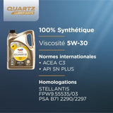 Huile moteur - TOTALENERGIES - Quartz Ineo RCP 5W-30 - 5L
