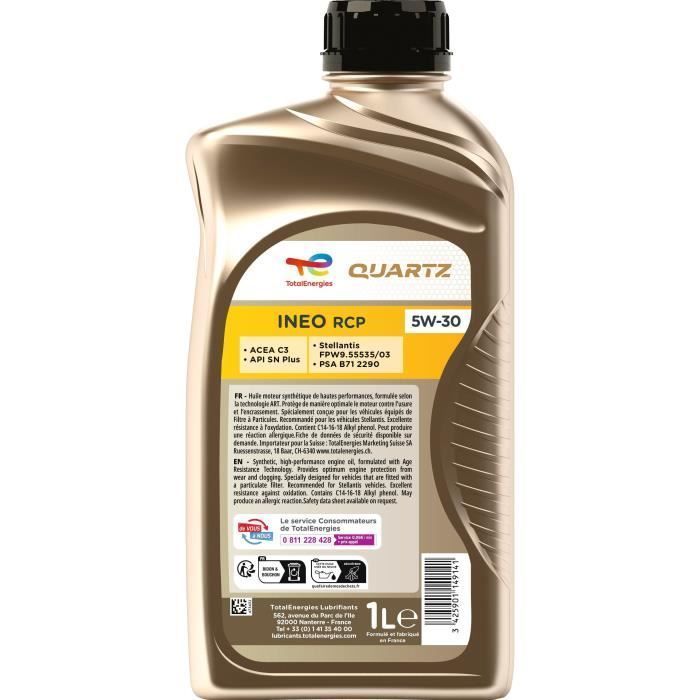 Huile moteur - TOTALENERGIES - Quartz Ineo RCP 5W-30 - 1L