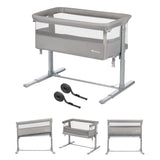 BEBECONFORT Zina Berceau Pliable Bebe & Cododo, 0-6 m (0-9 kg), 5 Positions de Hauteur Réglables, Matelas Inclinable, Mineral Grey