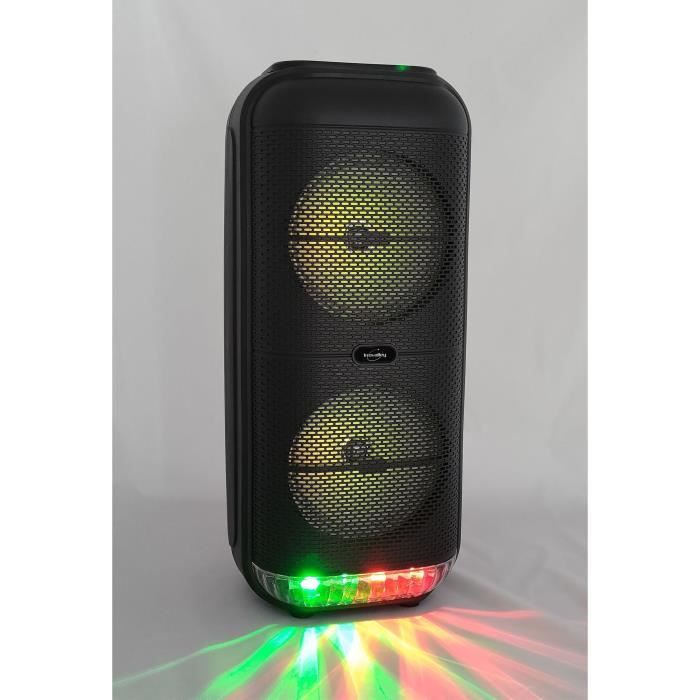 Enceinte KaraokÈ lumineuse - INOVALLEY - KA22-BTH - Bluetooth V5.0 - 49 cm - 500 W - Noir