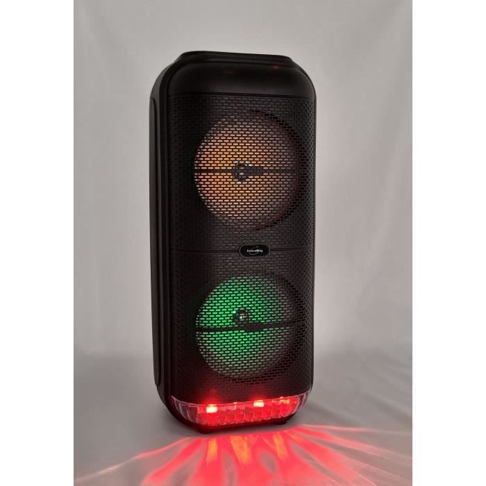 Enceinte KaraokÈ lumineuse - INOVALLEY - KA22-BTH - Bluetooth V5.0 - 49 cm - 500 W - Noir