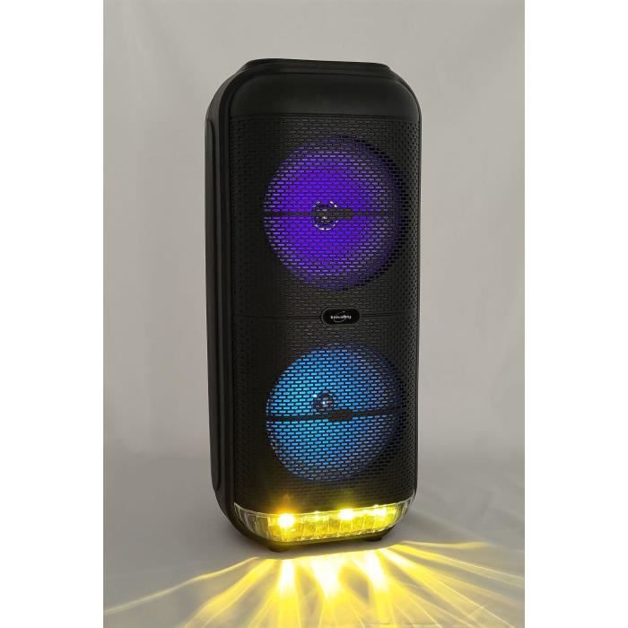 Enceinte KaraokÈ lumineuse - INOVALLEY - KA22-BTH - Bluetooth V5.0 - 49 cm - 500 W - Noir