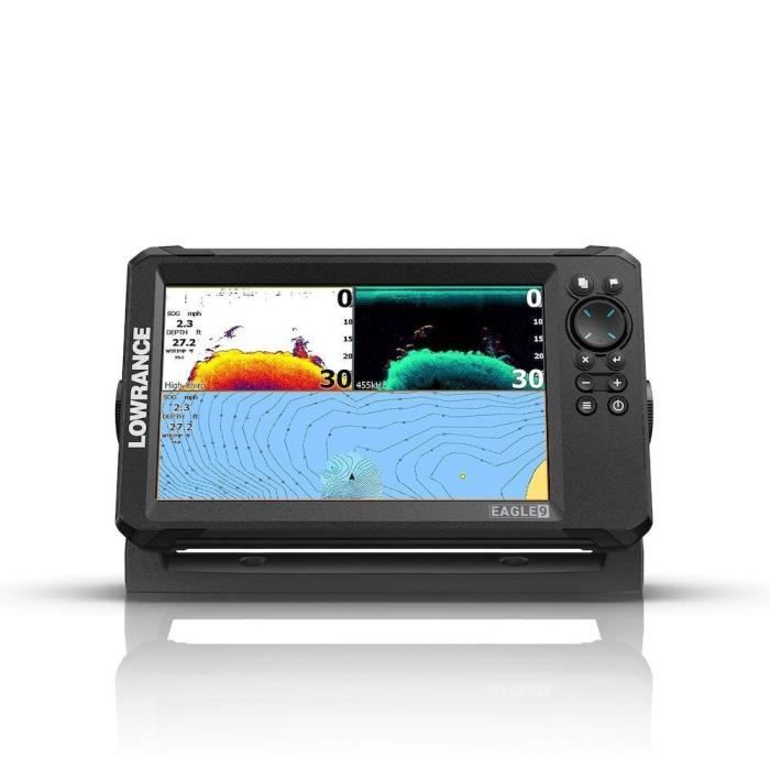 Combiné GPS sondeur - LOWRANCE - Eagle 9 - Sonde HDI - Écran IPS - Résistance IPX7