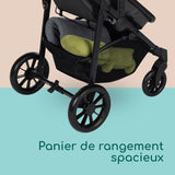 BEBECONFORT Haze Trio, Poussette 3 en 1, 0-4 ans, 22 kg max, siege auto bébé i-Size, pliage compact, panier spacieux, Tinted Stone