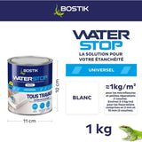 Membrane d'étanchéité - BOSTIK - Waterstop - Réparation fuites - Pot 1 kg - Blanc