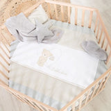 Parc bébé hegaxonal - ROBA - LIEBHABEAR - Réglable en hauteur - Fond Déhoussable - 6 Roues freinées - Bois Naturel - Motif Ourson