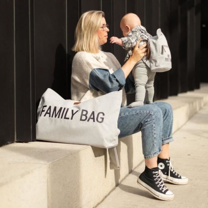 Sac a langer - CHILDHOME - Family Bag - Canvas - Gris