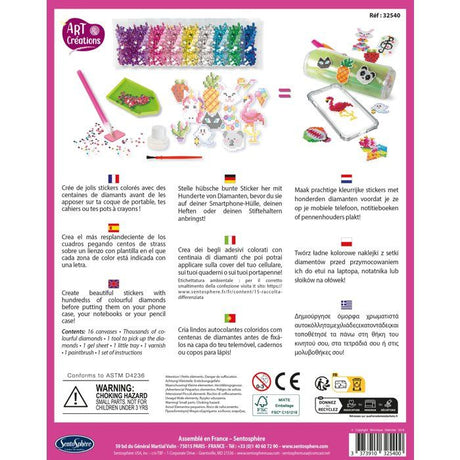 Strass Multicolore - SENTOSPHERE - Art & Créations - Stickers a diamanter - 15 stickers - Décorer ses accessoires - Des 8 ans