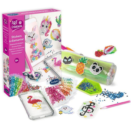 Strass Multicolore - SENTOSPHERE - Art & Créations - Stickers a diamanter - 15 stickers - Décorer ses accessoires - Des 8 ans