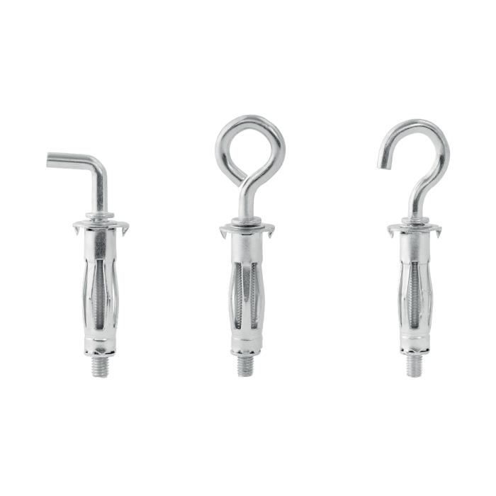 Chevilles a Expansion - RAPID - Métal pour Cloison Plâtre 6-16mm - Lot 12 Vis Crochet Mural - Charge Max 40 kg - (5001557)