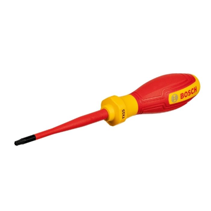 Tournevis VDE - BOSCH - TX15x75 - Isolé jusqu'a 1000 V - Élastomere thermoplastique - Antidérapant