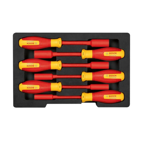 Set de clés a douilles VDE - BOSCH - 6 pieces - 7-14 mm - Certifié jusqu'a 1000 V - Ergonomique