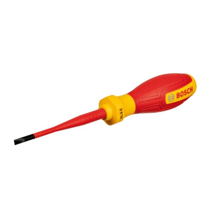 Tournevis VDE - BOSCH - SL3,5x75 - Isolé jusqu'a 1000V - Manche ergonomique - Embout plat